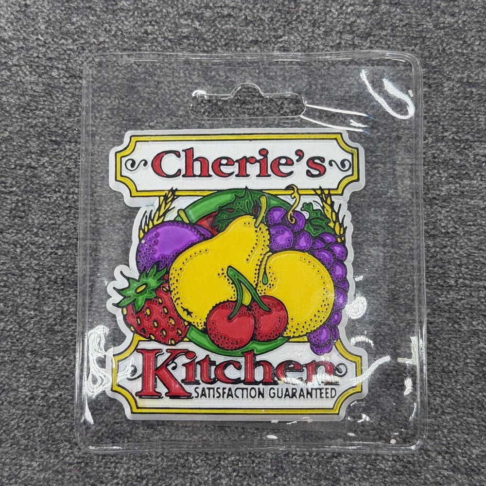 Cherie's Kitchen Satisfaction Guaranteed Name Fridge Magnet Cute Retro Novelty